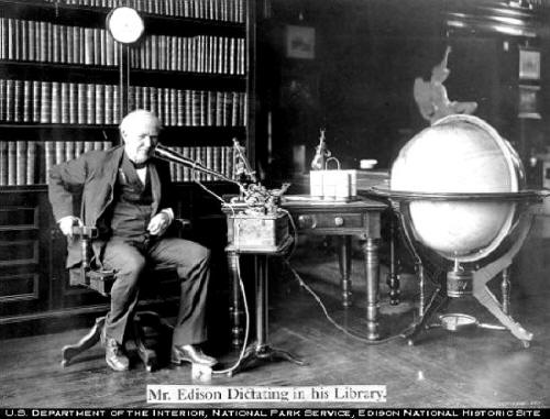 Thomas Edison dictating